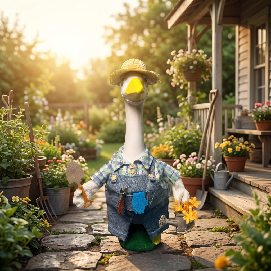Spring Porch Goose Outfit Gardener Goose Costume for Outdoor Lawn Decor