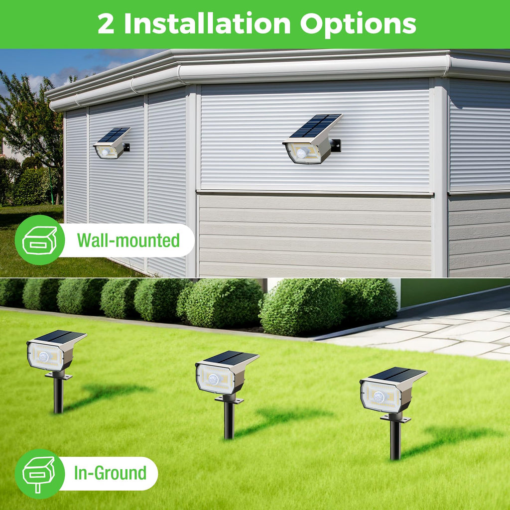 nipify Solar Lights Outdoor Waterproof, Motion Sensor Spot Lights- 4 Pack/56 LED/3 Modes Solar Powered Spotlights 2-in-1 Auto On/Off Landscape Lighting for Outside Yard Wall Garden, Cool White