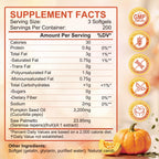 SCOLA Pumpkin Seed Oil with Saw Palmetto,3200mg/Serving,Cold-Pressed with Essential Fatty Acids & Phytosterols,Supports Hair, Immune,Bladder & Prostate Health,Non-GMO (600 Softgels)