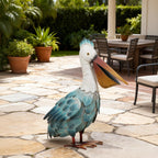 Kircust Pelican Statue Outdoor Bird Sculptures Home Decor Pond Ornaments Metal Yard Art Sculptures for Backyard Porch Patio Pond Decorations