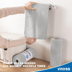 Vnoss 100 Pack Microfiber Cleaning Cloth Roll, Tear Away Reusable Towels, 11" X 9", Ultra Absorbent & Lint Free Cloth for Cars, Kitchen, Window, Home and Shop, Gray