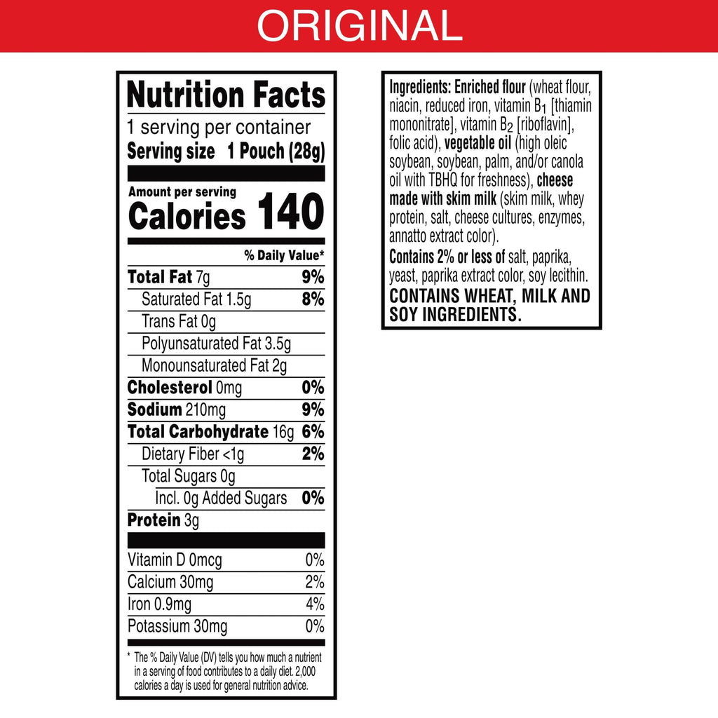 Cheez-It Cheese Crackers, Baked Snack Crackers, Lunch Snacks, Original (40 Packs)