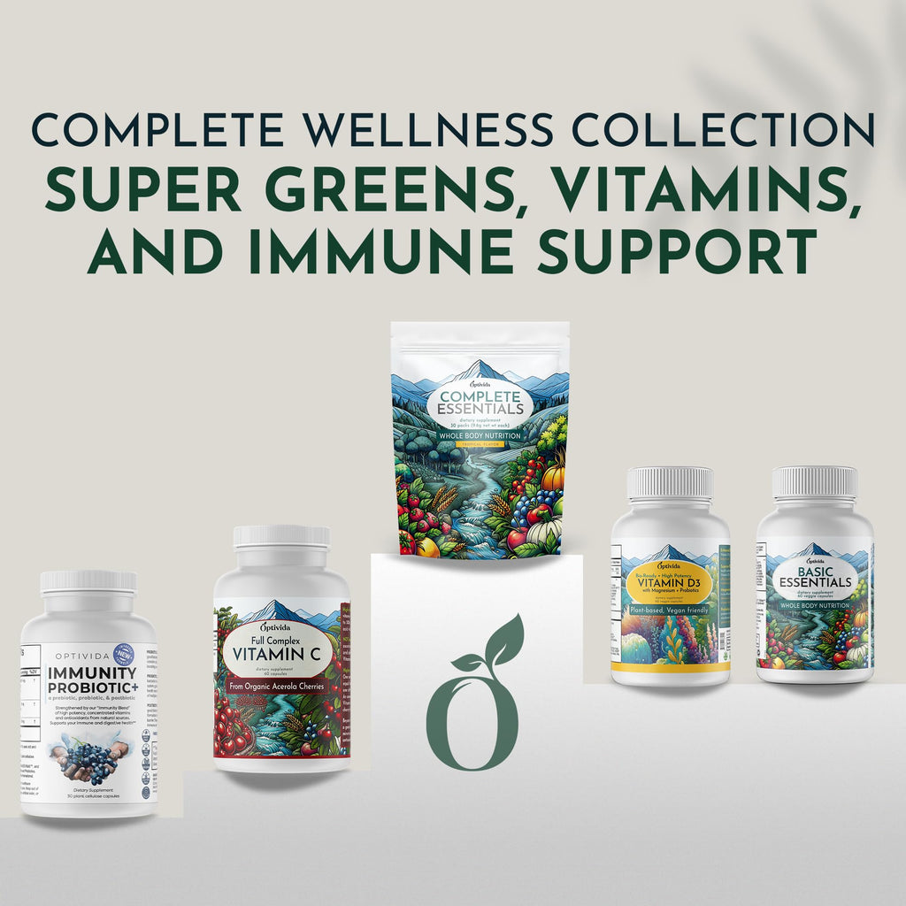 OPTIVIDA Organic Whole Food Multivitamin for Men & Women (1 Month Supply) with Probiotics & Antioxidant Blends | Daily Plant Based Multivitamins | Non-GMO, Whole Food Womens Multivitamin