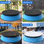 13 ft Round Pool Cover, Compatible with Intex/Bestway Outdoor Round Inflatable Above Ground Swimming Pool, Elastic Bands for Easy Installation, No Drain Holes, Prevent Leaves, Debris and Dust