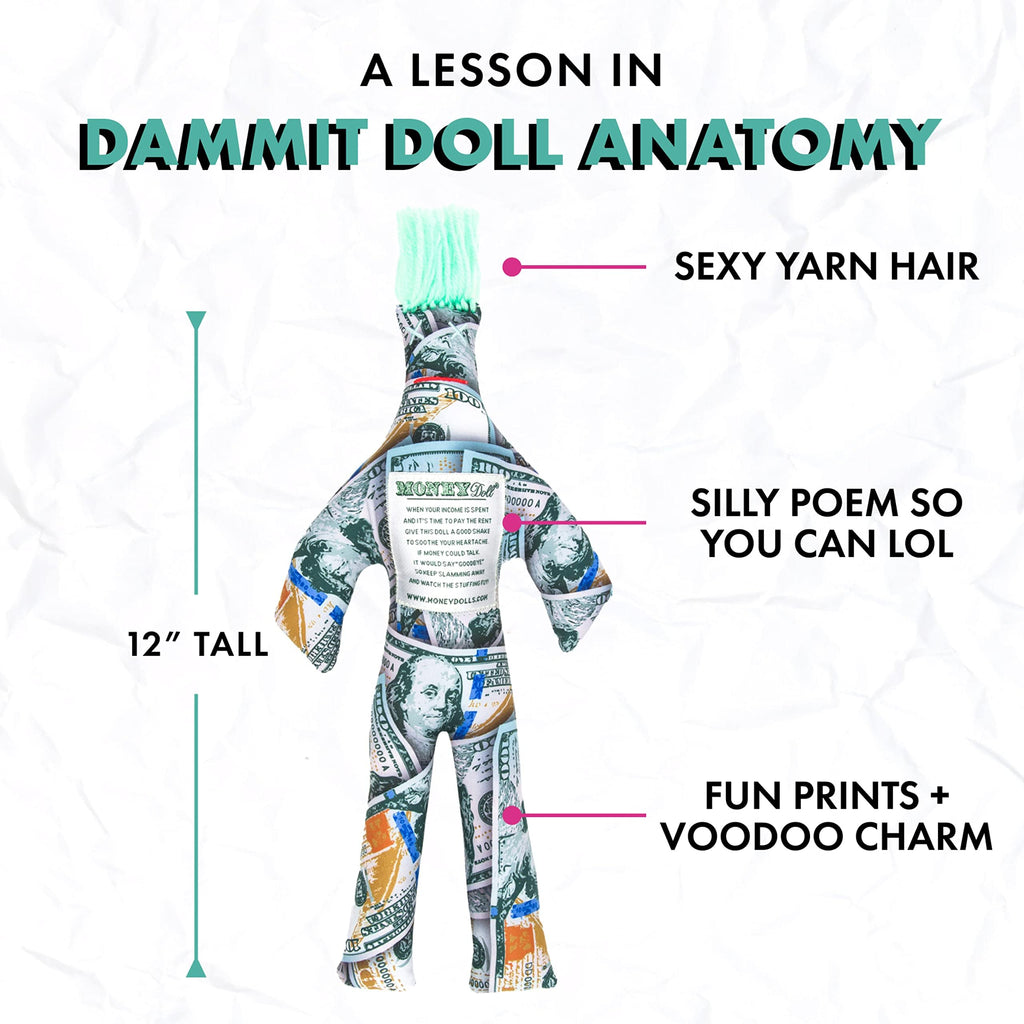 Dammit Doll - Classic Dammit Money Doll - Stress Relief, Gag Gift
