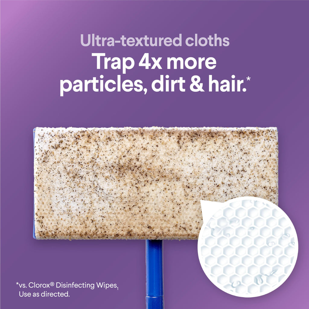 Clorox Scentiva Disinfecting Wet Mop Pad, Disposable Heads, Multi-Surface Floor Wipes, Lavender and Jasmine, 2 Packs, 24 Refills Per Pack (Package May Vary)