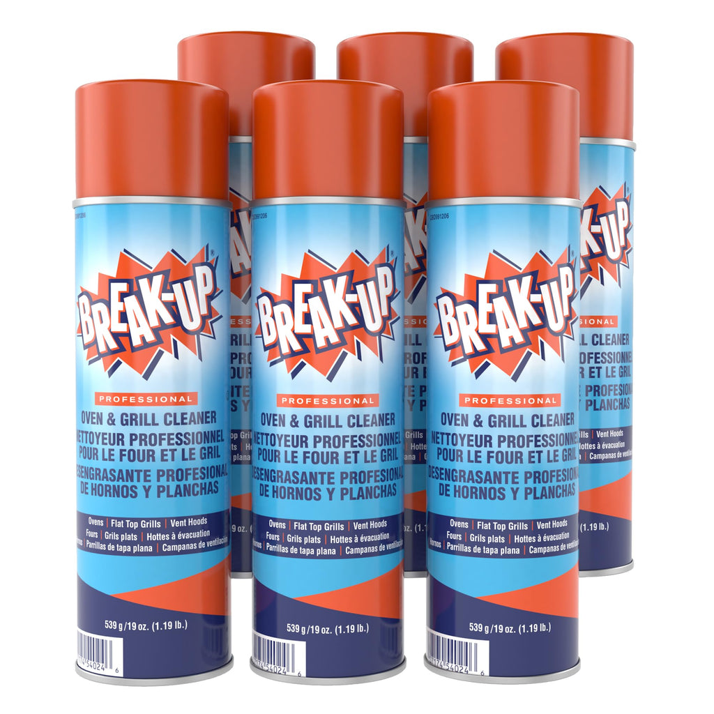 Diversey CBD991206 Break Up Professional Oven & Grill Cleaner, Heavy Duty Spray Removes Baked on Grease, Aerosol, 19-Ounce (Pack of 6)