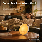 JALL Full-Screen Wake Up Light Sunrise Alarm Clocks for Bedrooms, White Noise Machine for Heavy Sleepers, 25 Natural Sounds, Dual Alarms, FM Radio, 17 Dimmable Colors, Bluetooth Speaker