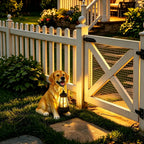 Golden Retriever Statue, Resin Solar Dog outdoor statues Holding Lantern