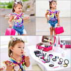 TEPSMIGO Pretend Makeup Kit for Girls, Kids Pretend Play Makeup Set - with Cosmetic Bag for Birthday Christmas, Toy Makeup Set for Little Girls Age 3+(Not Real Makeup)