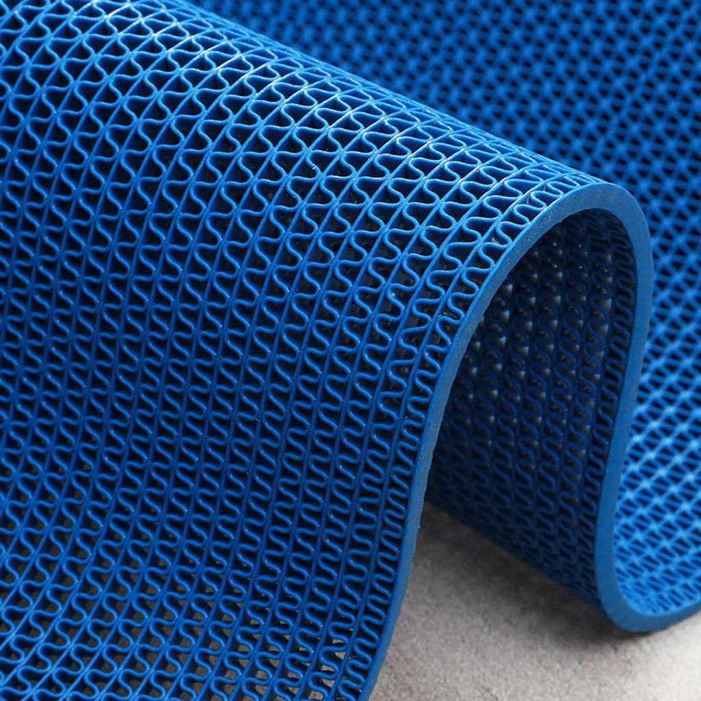 Pool Mat Non Slip Drainage Floor Mats 3x10 Ft PVC Commercial Heavy Duty Anti Slip Anti-Fatigue Pads Bathroom Garage Restaurant Patio Basement Outdoor Indoor Door Rug Entrance Mat,Blue, 3×10ft/0.9*3M