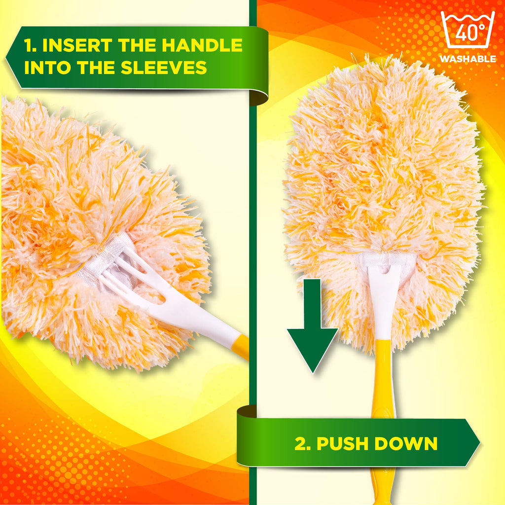 Millifiber Microfiber Reusable Refills for Swiffer Hand Duster, 360 Degree Dry Duster Heavy Duty Refills, 4-Pack (Handle is Not Included) Air Dry Only