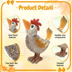 Wiresusan Outdoor Whimsical Rooster Statue Resin Chicken Art Sculpture Garden Rooster Figurine Decoration, Rustic Roosters Decor, Animal Ornament for Yard, Lawn, Home, Office, Garden Gifts