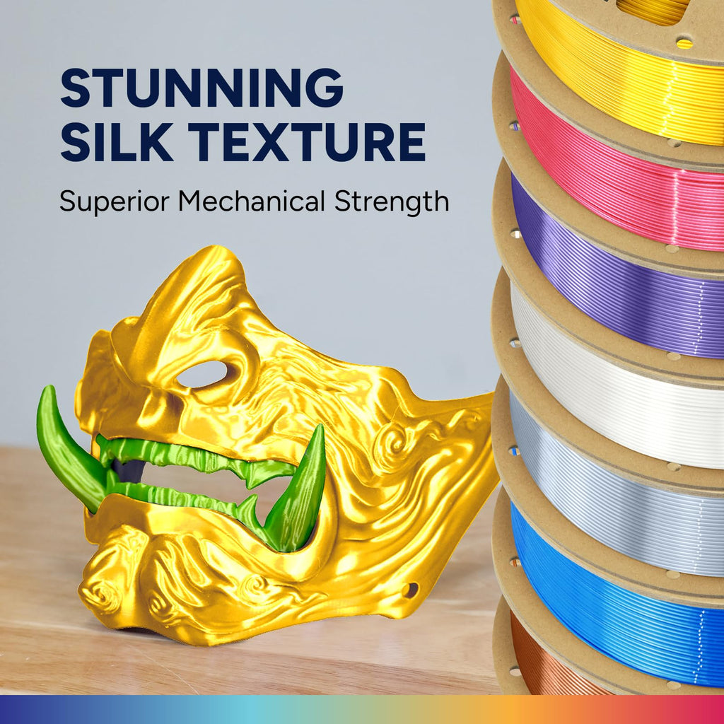 OVERTURE Silk PLA Filament 1.75mm, Clog-Free Shiny, Metallic Shine 3D Printer Filament, 1kg Spool (2.2lbs), Ideal for Cosplay Jewelry & Home Decor (Silk Pink)