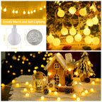 JMEXSUSS 100 LED Globe String Lights Indoor Bedroom, 33ft Fairy Lights