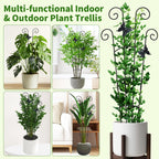 2 Pack 30 Inch Taller Plant Trellis for Potted Climbing Plants Indoor,Expandable Metal Garden Trellis for Climbing Plants,Flowers Vine Ivy, Sturdy Houseplant Support for Potted Plants with Ties