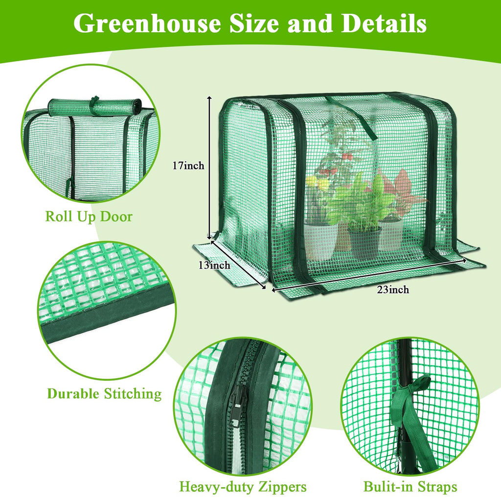 U'Artlines Portable Mini Greenhouse Small Green House 23x13x17 Inch