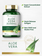 Carlyle Aloe Vera Softgel Capsules | 300 Count | Aloe Vera Gel Supplement | Non-GMO, Gluten Free