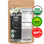 Black Cumin Seed 1lb (16Oz) (Bulk Nigella Sativa): 100% USDA Certified ORGANIC Bulk Egyptian (Black Caraway) - AKA Nigella or Kalonji, by U.S. Wellness Naturals