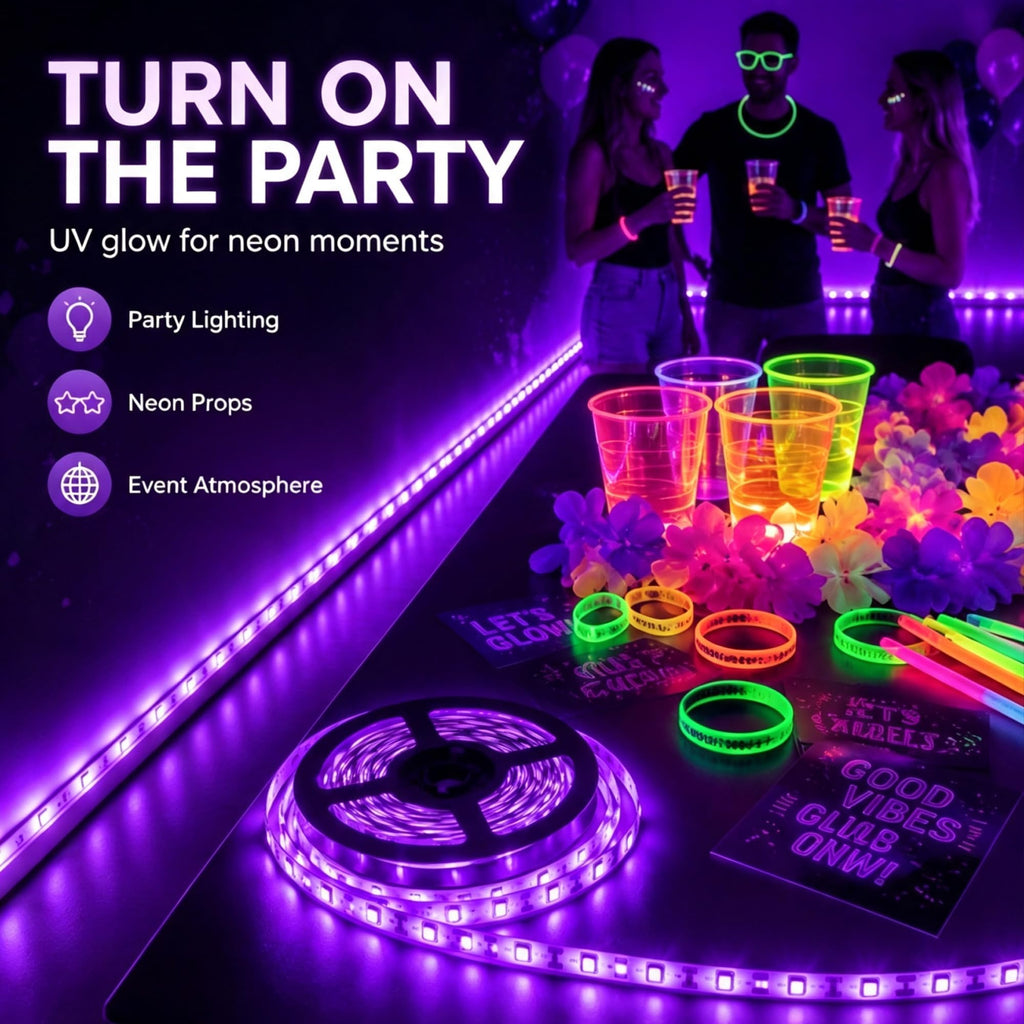 PIZHLO 50 Foot Black Light Strips & Remote, Dimmable Flexible 900 LEDs