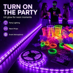 PIZHLO 50 Foot Black Light Strips & Remote, Dimmable Flexible 900 LEDs
