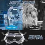 VOOVAO 3 Pack Anti-fog Safety Goggles ANSI Z87.1,Adjustable Chemistry Lab Goggles Over Glasses