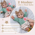 BABESIDE 3-in-1 Interactive Reborn Baby Dolls with Breathe Heartbeat Coos, 20Inch Soft Vinyl Poseable Realistic Baby Dolls Cute Smiling Real Life Baby Doll for 3+ Years Old Girls