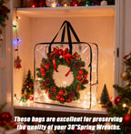 5 Pack Wreath Storage Bag, Summer, Christmas Decoration Garland Container, 30 Inch Clear Door Wreath Organizers, Moving Boxes, Packing Supplies for College