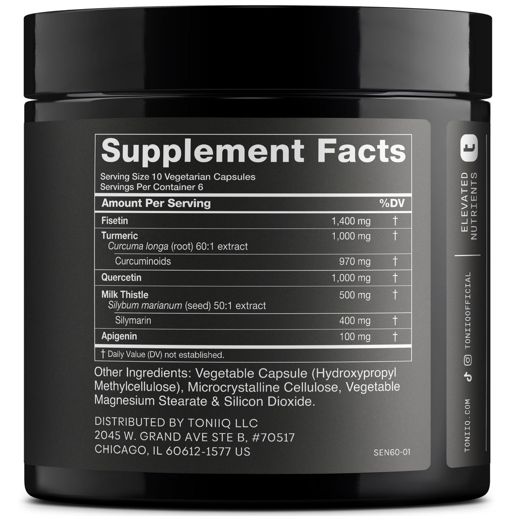 Fisetin Supplement – Senolytic Supplement Ultra High Potency 4,000mg with Quercetin, Curcumin 97%, Apigenin & Milk Thistle – High Strength Blend – Third-Party Lab Tested – 3 Month Supply