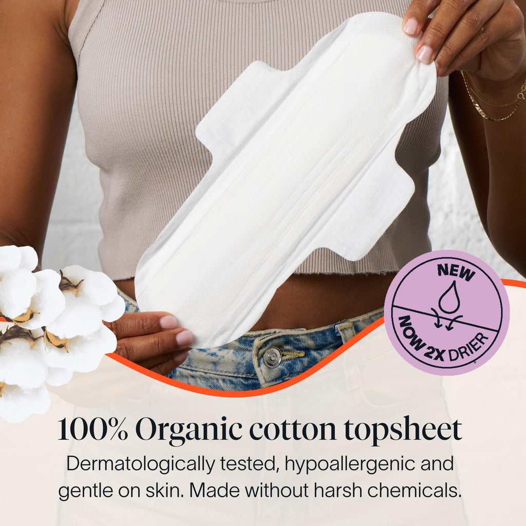 Cora 100% Organic Cotton Topsheet Pads (72 Super Pads)