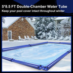 LanPool 8.5ft Double Chamber Pool Water Bags, Heavy Duty Water Tubes | Pool Cover Weights for Inground Pool Cover,Water Bags for Pool Covers Winter Closing-5pack