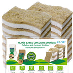 Sponges Kitchen Natural Dish Sponge Plant-Based Biodegradable Compostable Cellulose with Coconut Scrubber Sponge Non Scratch Eco Friendly Kitchen sponges for Kitchen Dishes