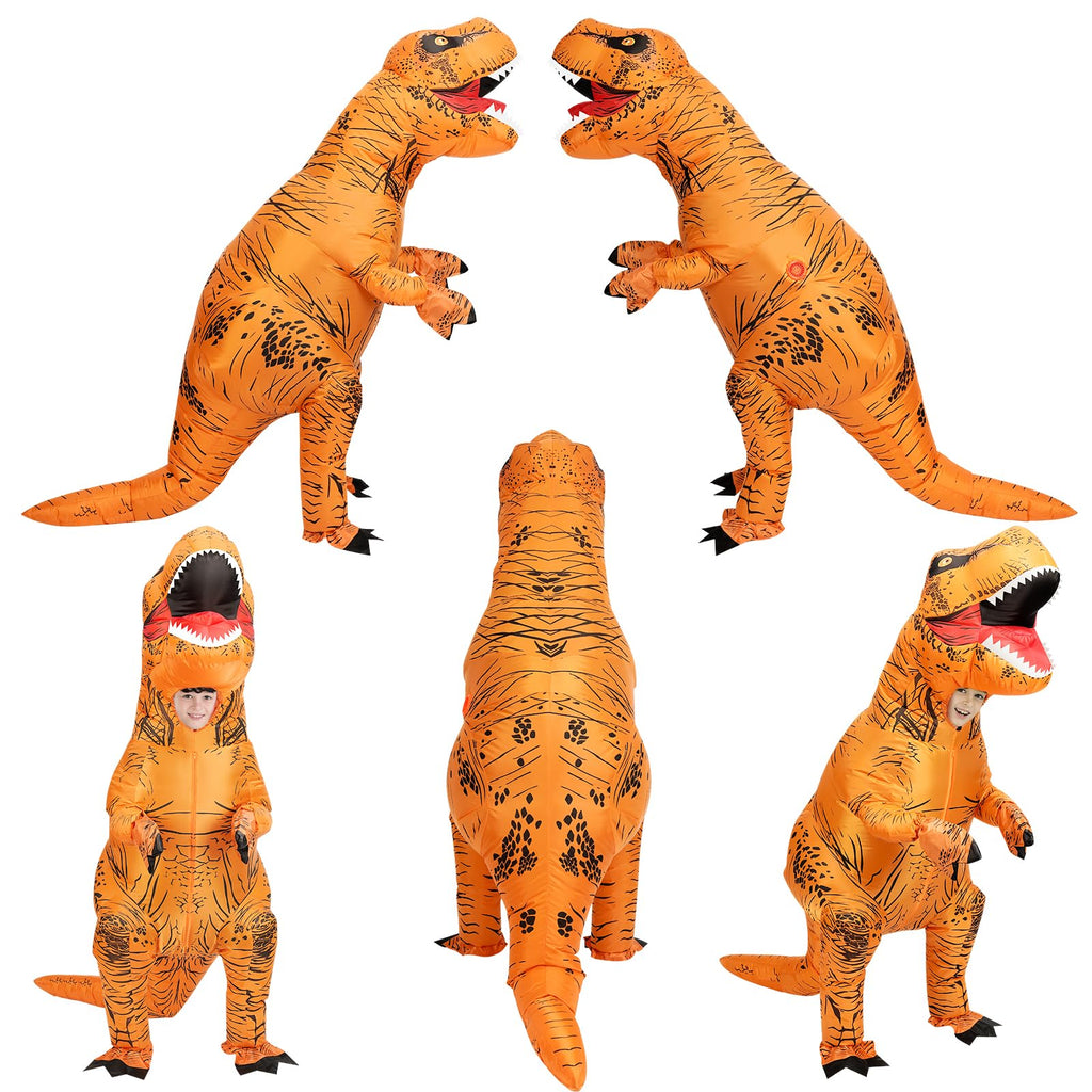 viwzon Inflatable T-Rex Costume, Kids Dinosaur Blow Up Suit for Halloween Cosplay Themed Parties, Dino Costume