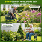 MoKo Garden Kneeler, 350 lb Foldable Garden Kneeler and Seat Tool Bag,Green