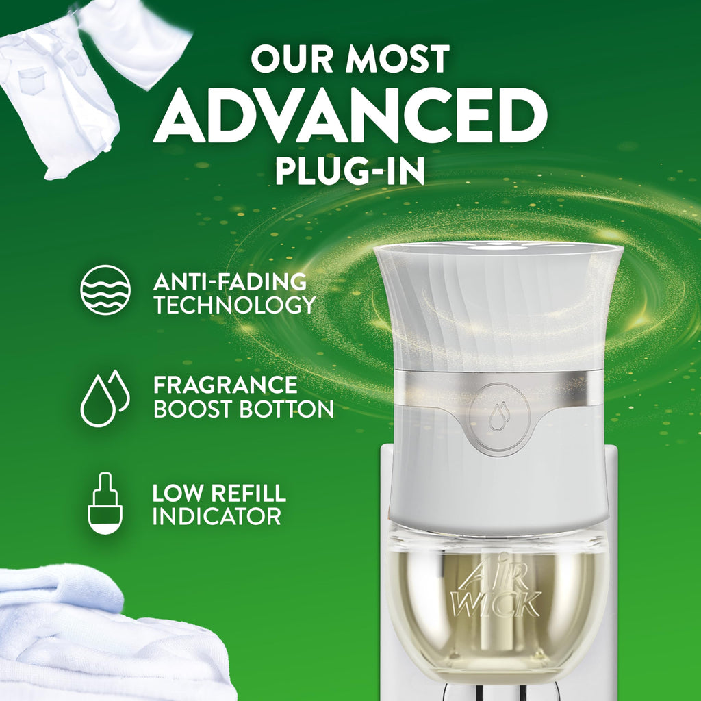 Air Wick Plug in Scented Oil Refill, 10ct, Fresh Linen, Air Freshener, Essential Oils, Eco Friendly Pack