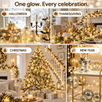100+16.4FT Warm White Christmas Fairy Lights, Connectable String with Timer