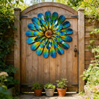2 Pack Metal Flower Wall Decor, Hand-Painted Farmhouse Hanging Wall Art