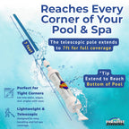Rola-Chem 6250 Paradise Power Spa Vacuum – Manual Spa Vac for Hot Tub, Pool Stairs & Spas – Cordless Hot Tub Vacuum Cleaner with Telescopic Handle – Powered by Physics
