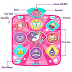 Unicorn Dance Mat for Girls, LED Music Pad, 5 Game Modes, Gift for Kids 3+