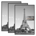 upsimples 24x36 Poster Frame, Easy Slide-In Assembly, Black, 3 Pack
