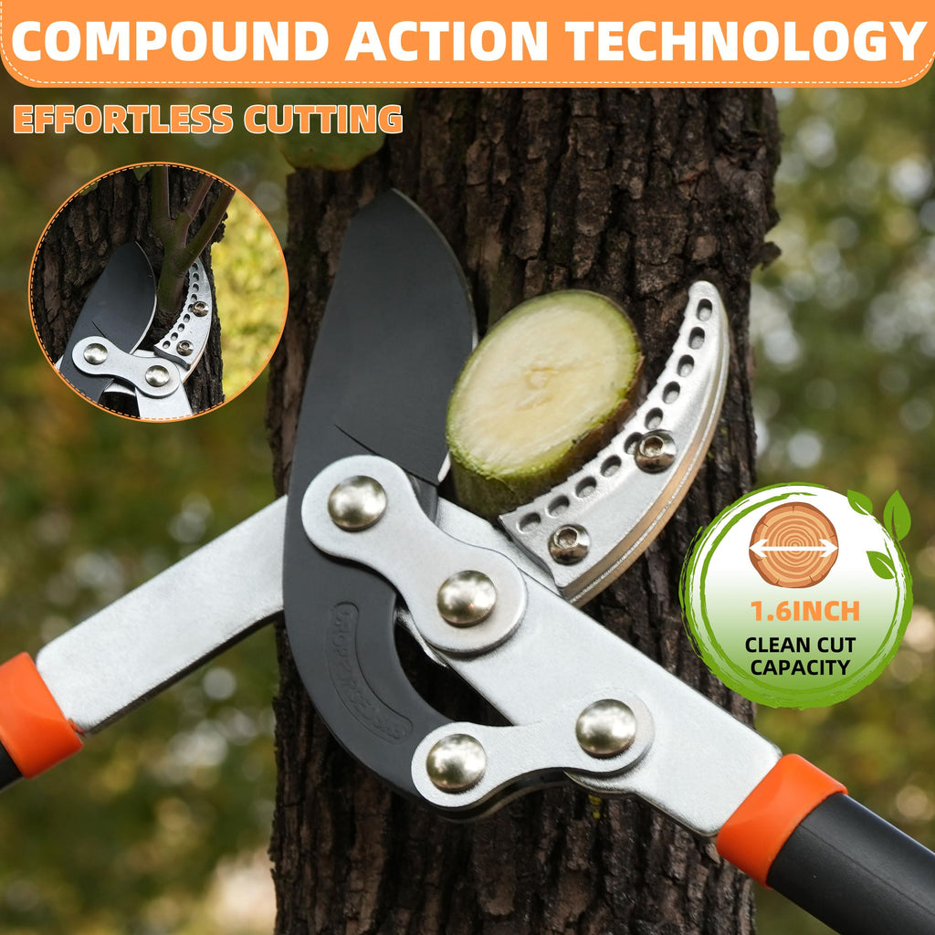 EWPJDK 3-Piece Loppers Hedge Shears Pruners Heavy Duty Combo Clippers