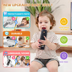 Baby TV Remote Toy - Realistic Play Remote toy with Lights and Sounds, 3 Languages (English, Spanish & French), Learning Musical Toys, Preschool Infant Boys Girls Toys Gift for 1 2 Year Old, Black