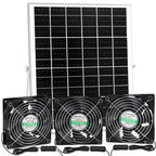 blessny Waterproofed Solar 3 Fan Kit for Outside Intake or Exhaust air