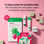 Dr.Jart+ Cicapair Redness Rescue Regimen Korean Skin Care Set with Centella Asiatica | 4 Piece Travel Size Value Gift Set