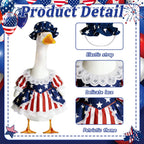 Fuzzivator 4th of July Porch Goose Outfits Patriotic Goose Outfit Memorial Day Porch Goose Outfit for 23" Geese Independence Day Summer Outdoor Patio Yard Lawn Garden