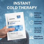 McKesson Instant Cold Packs 5" x 7" [24 Pack] - Instant Ice Packs for Injuries Disposable, Pain Relief, Swelling, Sprains - Travel Cold Compress for Sports, First Aid, Toothache
