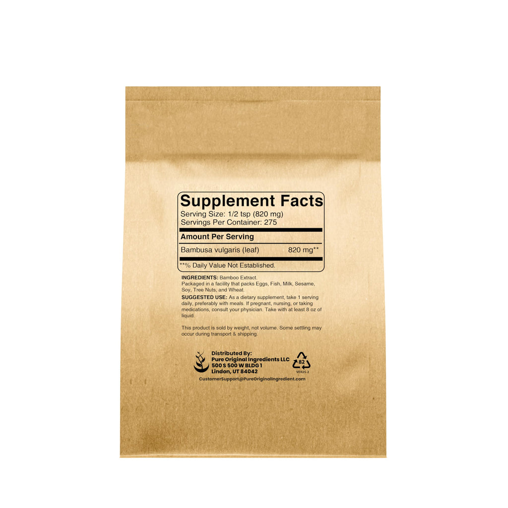 Pure Original Ingredients Bamboo Extract (8oz) Non-GMOm Gluten-Free, Herbal Supplement