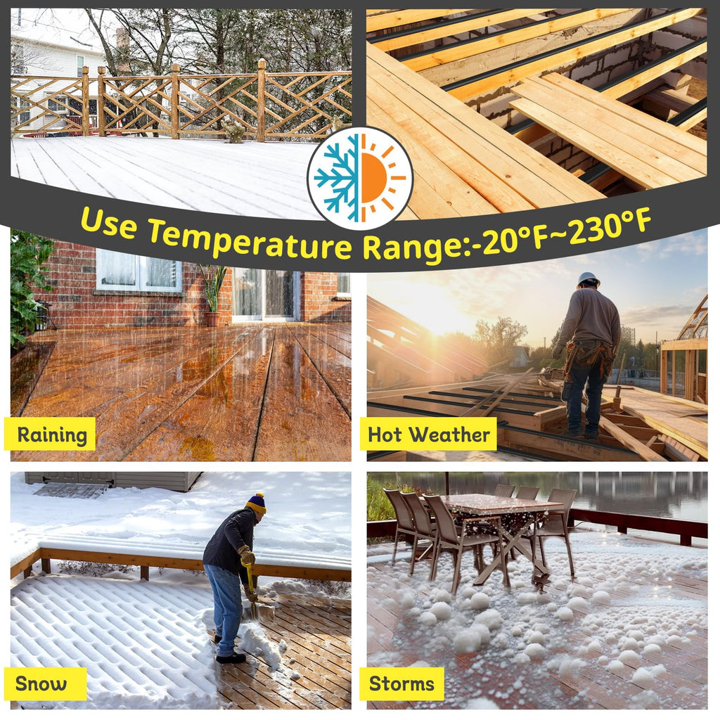 Hanotic Joist Tape for Decking 2'' X 50', 6 Rolls Weather Resistance Butyl Tape, Waterproof and Anti-Corrosion, Self-Adhesive for Wood Joists Decks Beams Roof Extend Deck Life