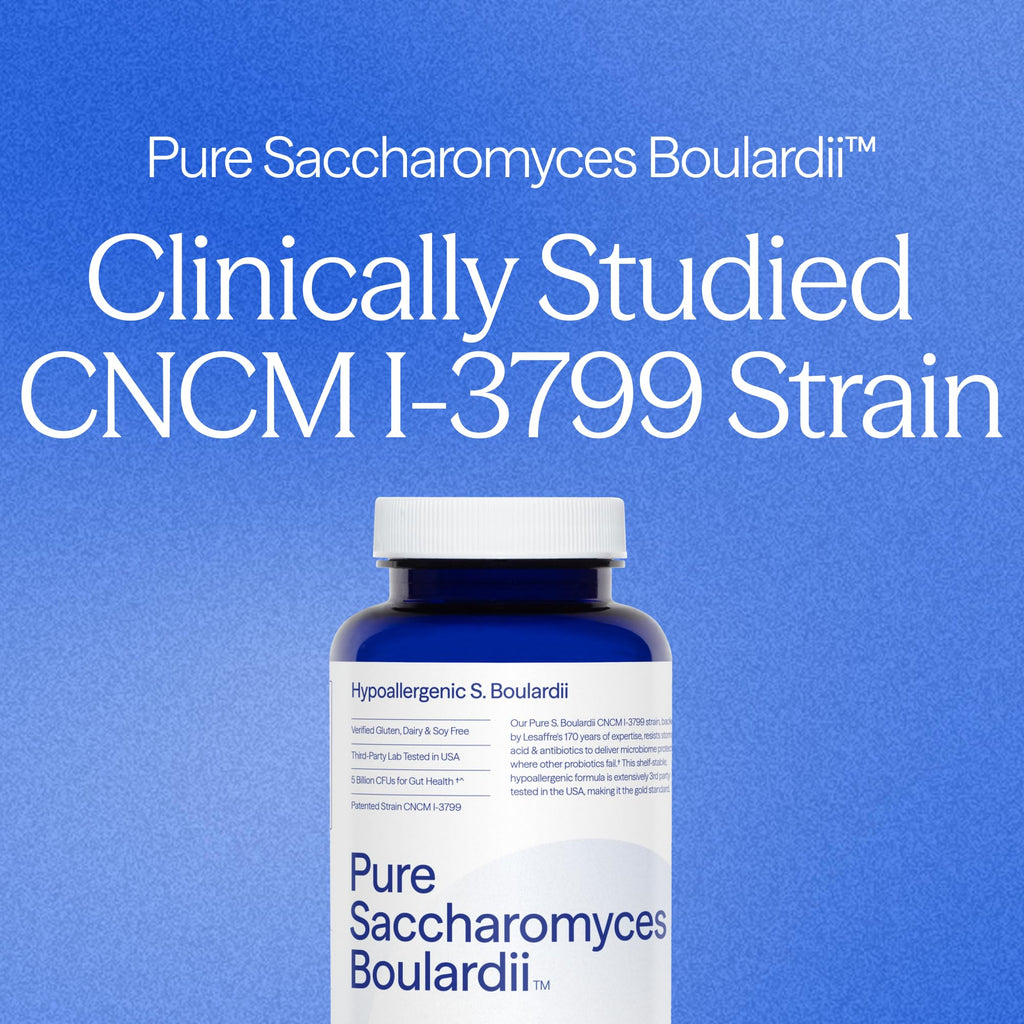 Essential Stacks Saccharomyces Boulardii Probiotics (Non-GMO & Gluten Free) - 5 Billion CFUs for Gut Health (60 Capsules)