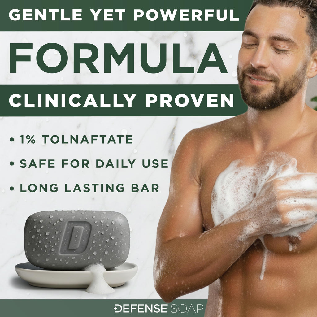 Defense Antifungal Bar Soap | Jock Itch, Ringworm, Athlete's Foot, Skin Fungus | Medicated Anti Fungal Treatment (One Bar, No Case)